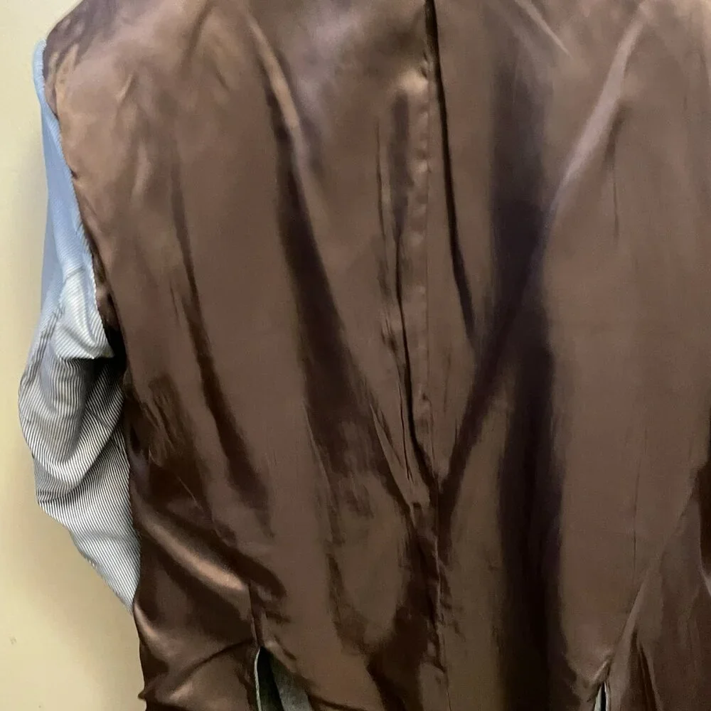 Lauren Ralph Lauren Mens Business Blazer Brown Plaid 48R - Picture 7 of 8